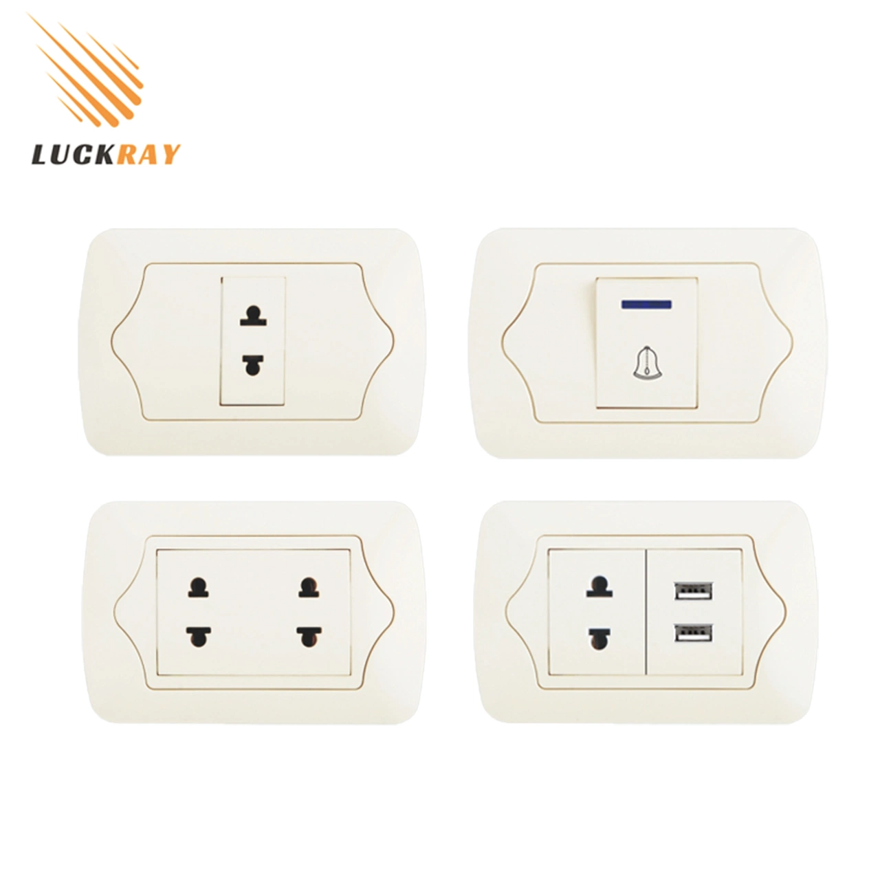 American Type EU Series Wall Socket with USB Outlets