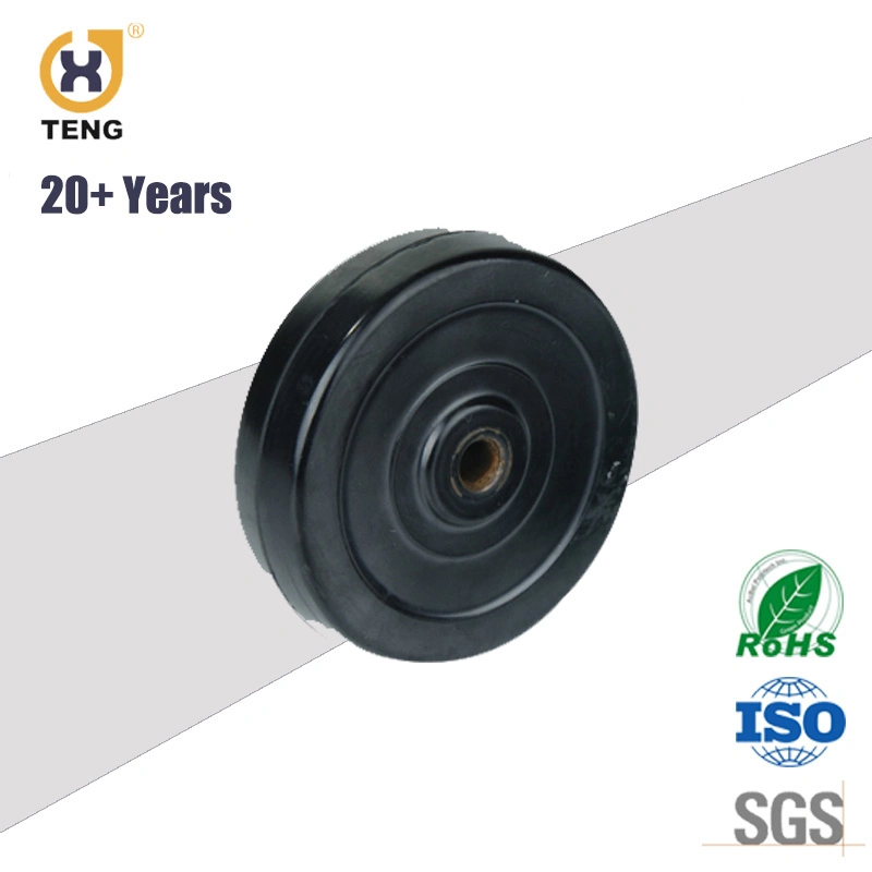 Cheap Black Rubber Wheel with Plastic/Steel Rim