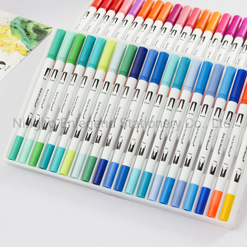 24 Color Dual Brush Pen Art Marker Set