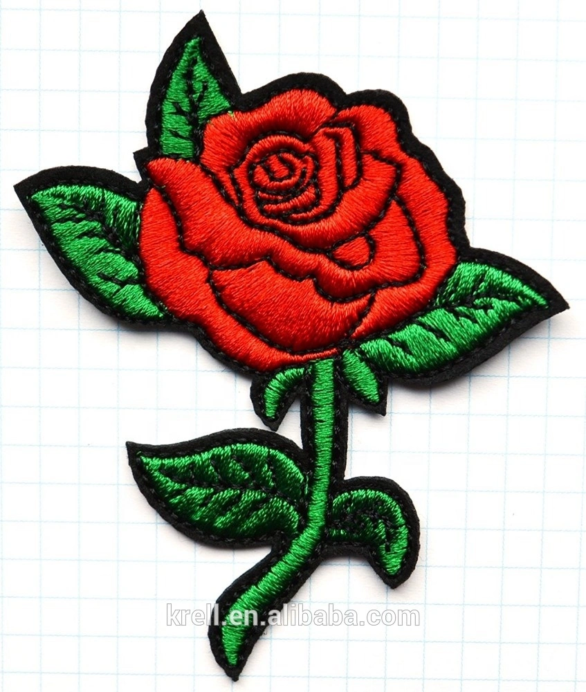 Custom Your Own Iron on Flower Rose Embroidery Patch for Denim Jacket Decorate