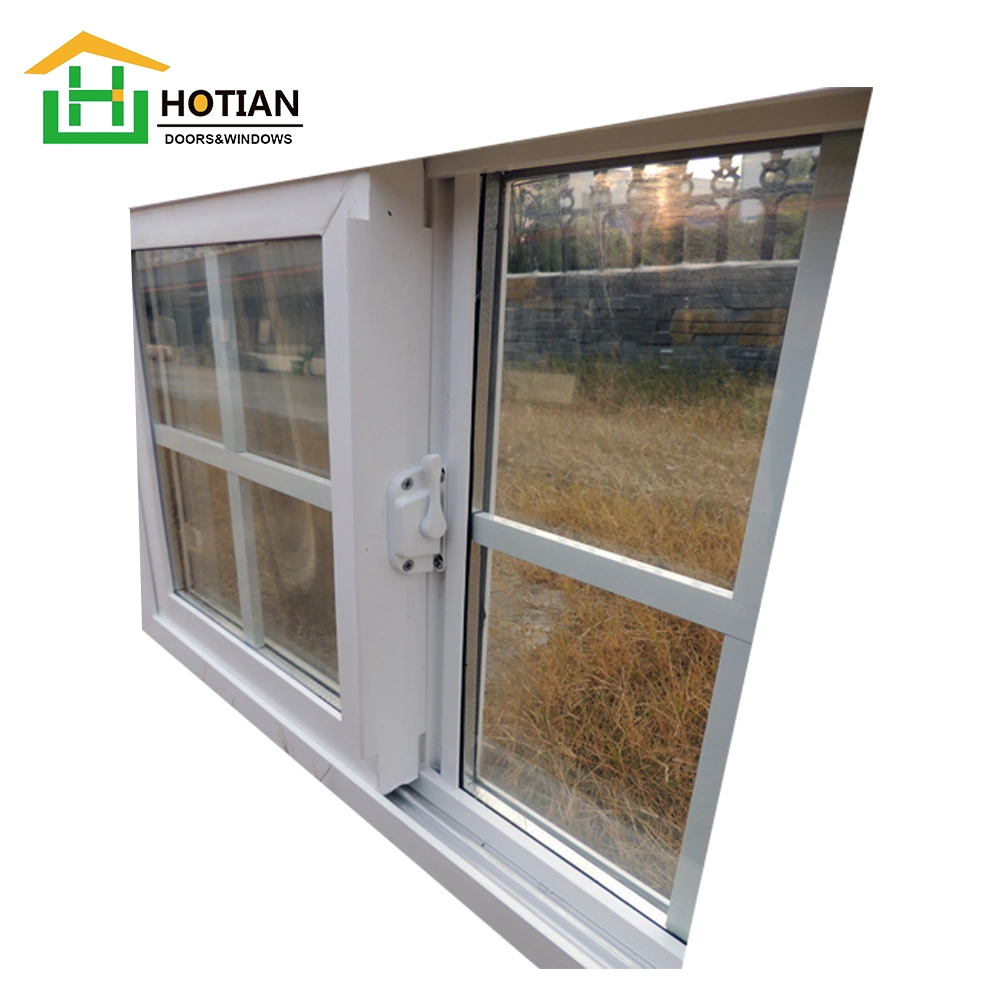 Tempered Clear Glass American Style Single Slide PVC Windows for House