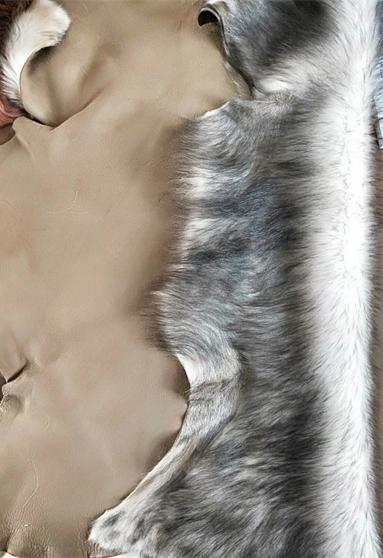 نسيج نادر Lambskin Fur مواد طبيعية تقلد الذئب والثعلب فراء الملابس