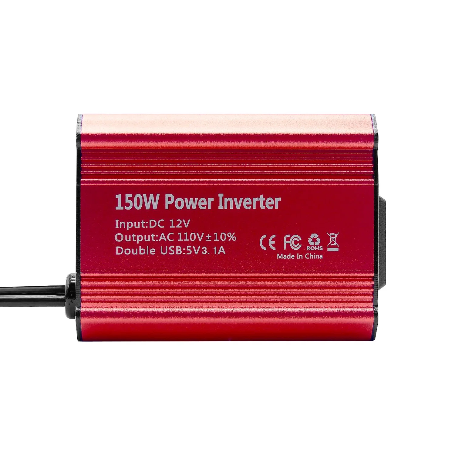 150W 0,3kg Mini Modified Sine Wave Car Power Inverter con 2 Ventilador de refrigeración USB