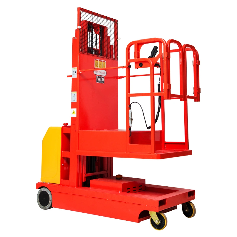 Manual Single Mast Electric Working Lift for Cargo Handling Cost Efficient Stocker Lift Helps Enhance Work Efficiency