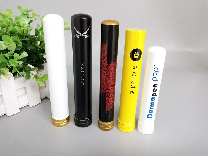 Black Collapsible Aluminum Cigar Tube for Tobacco Packing (PPC-ACT-011)