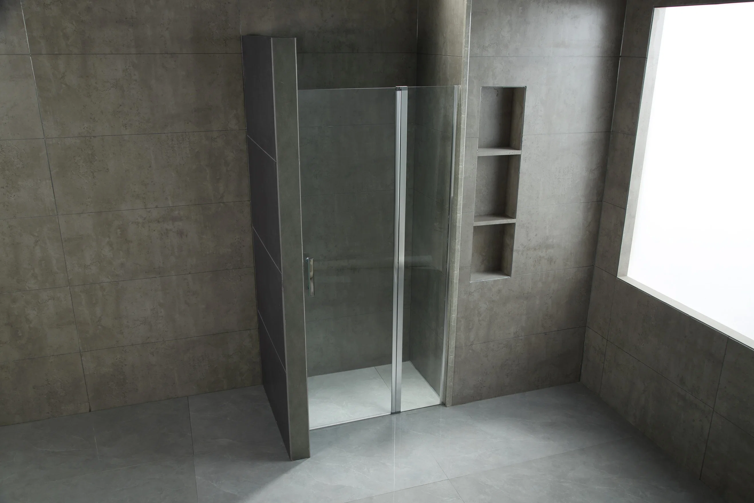 Walk-in Modern Style Aluminium Profile Shower Screen with Tempered Glass