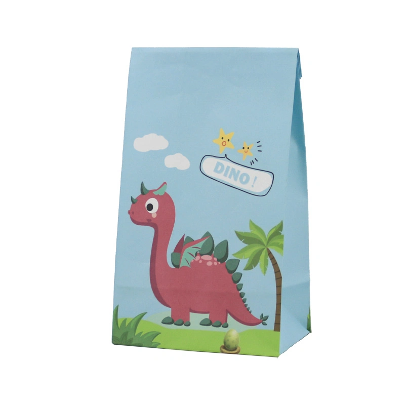 New Design Dinosaur Theme Lovely Baby Shower Birthday Party Decoration Favors Packaging Candy Paper Treat Gift Bags for Kids