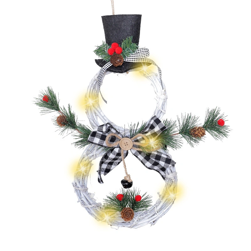 Christmas Garland Pendant LED Light Garland Charm Christmas Rattan Ring 2022 New Christmas Supplies