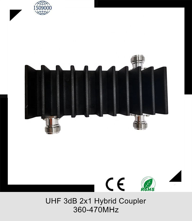 Hybrid Coupler UHF 360-470MHz 3dB Hybrid Combiner N Female Type 2 in 1 out for in-Building Das