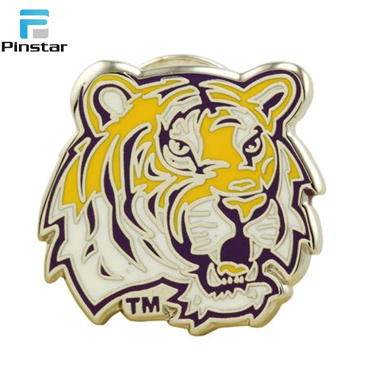 Cheap Promotion Metal Pin Badge Tiger Head Design Animal Lapel Pins