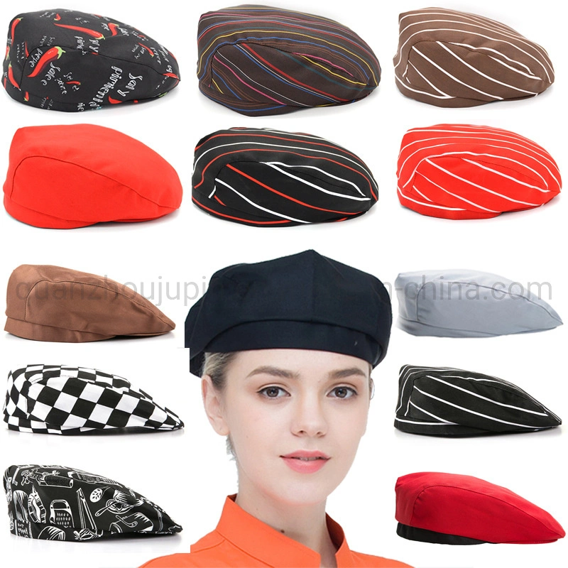 OEM Cotton Polyester Multicolor Working Beret Cap for Waiters Chefs