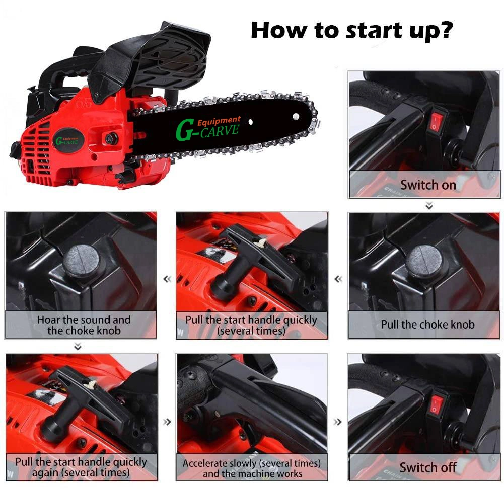 G-tallar de 10 pulgadas de alta calidad de gasolina barata de gas de 25cc Chainsaw