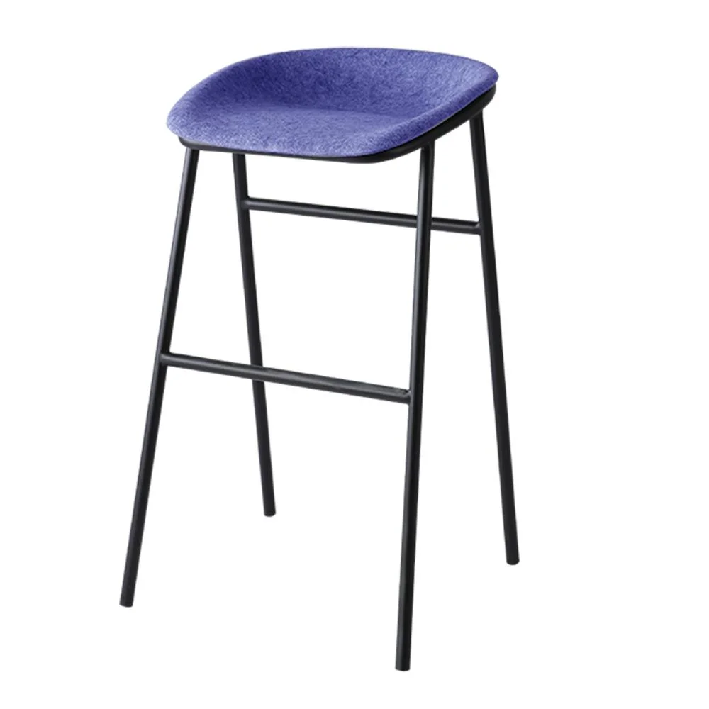Modern Design Metal Legs Eco-Friendly Recycled Pet Felt Seat High Counter Stool Kitchen Stool Bar Chair