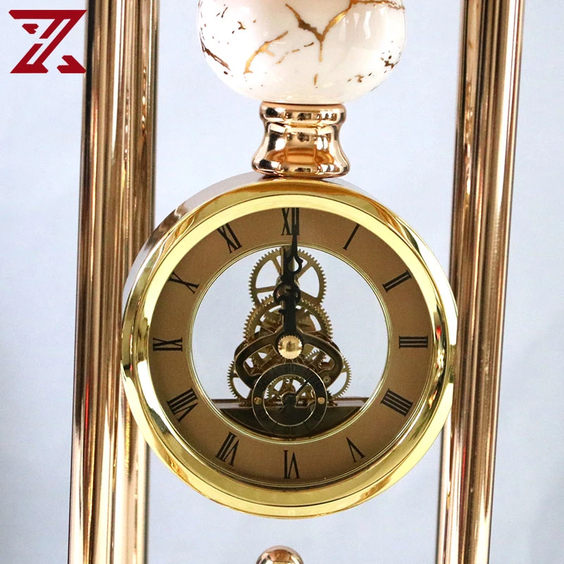 Antique Ornament Clocks Metal Vertical Desktop Clock for Home Decor