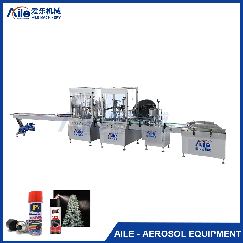 Aerosol Powder Piston Pump Filling Capping Crimping Labeling Line Machinery for Aerosol Spray