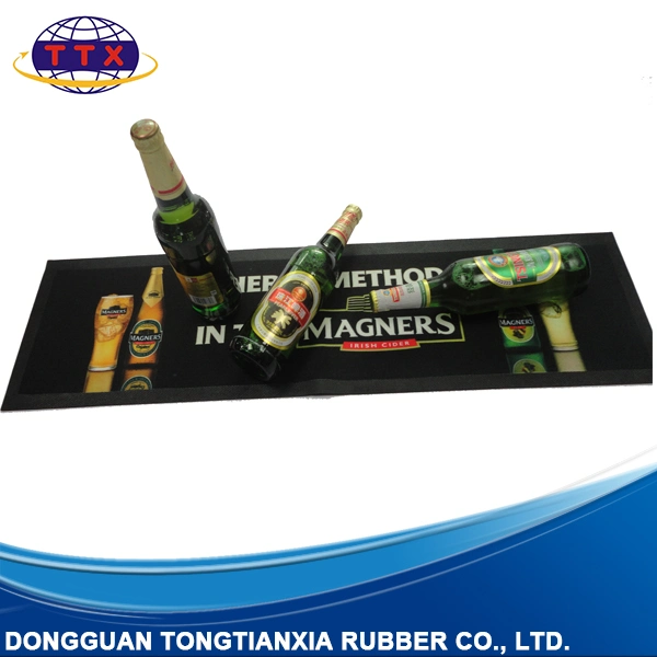 Promotional Custom Printing Felt Top Nitrile Rubber Bar Mat