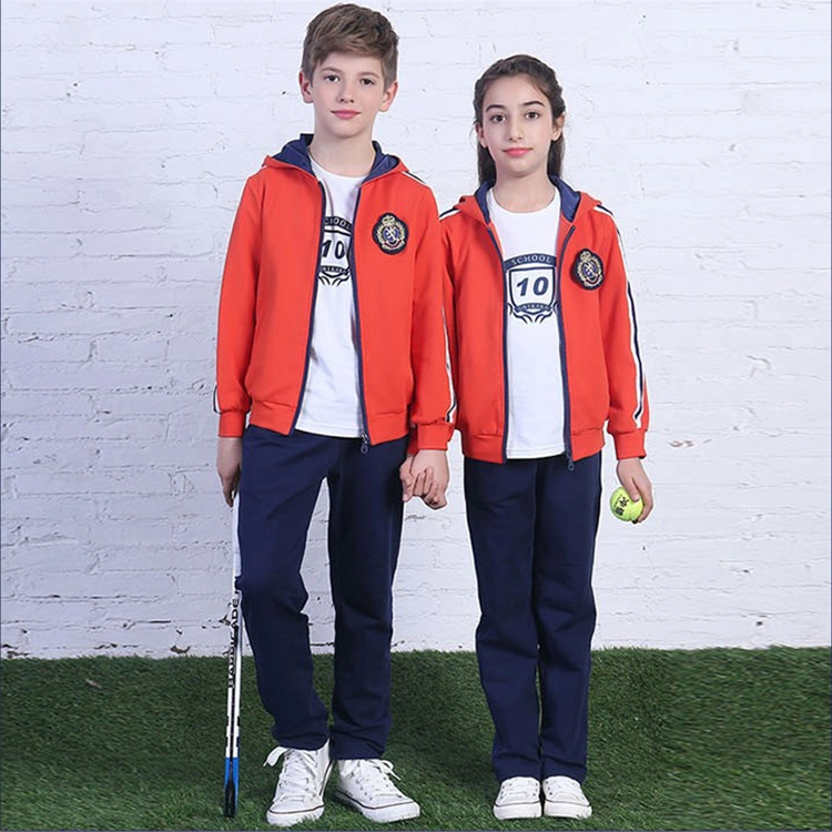 École primaire uniforme Etudiant vêtements de sport enfant combinaison de survêtement