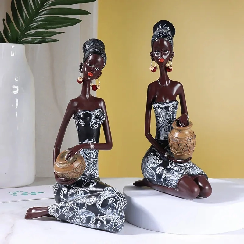 Creative Home Exotic Doll African Character Decorative Resin Handicraft