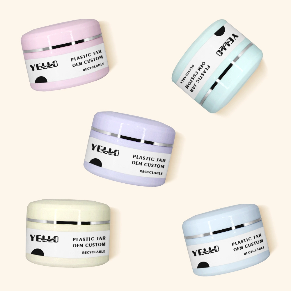 Custom Cosmetic Packaging Skincare 30g 50g 100g 200g 250g 500g Plastic Cream Jars with Spoon