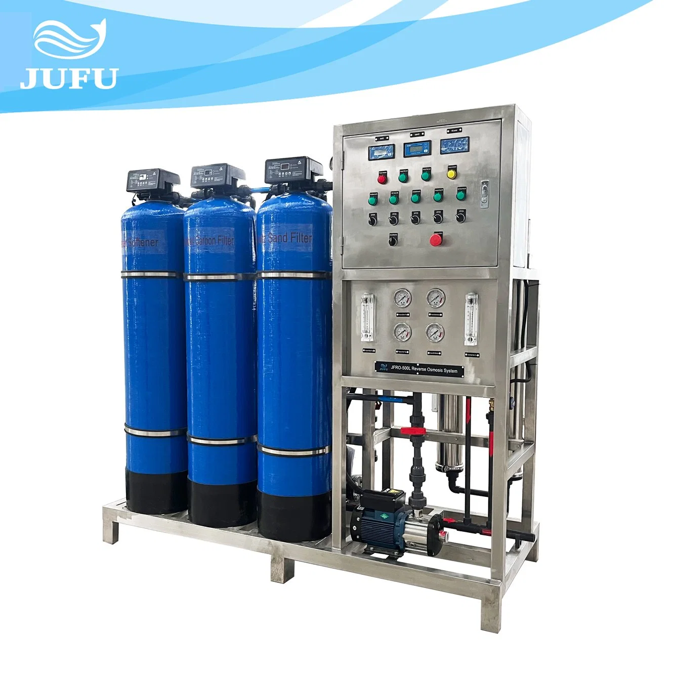 500lph RO filtro de água Sistema de purificação de água Purificador de água Osmose reversa Planta de tratamento de água potável