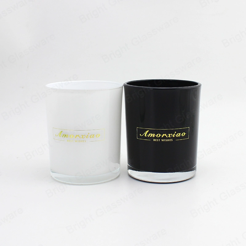 220ml elegante portavelas negro decorativo dorado