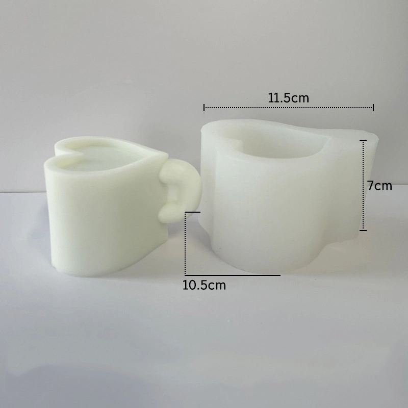 3D Love Mug Mould Aroma Candle DIY Plaster Artwork Silicone Moulds