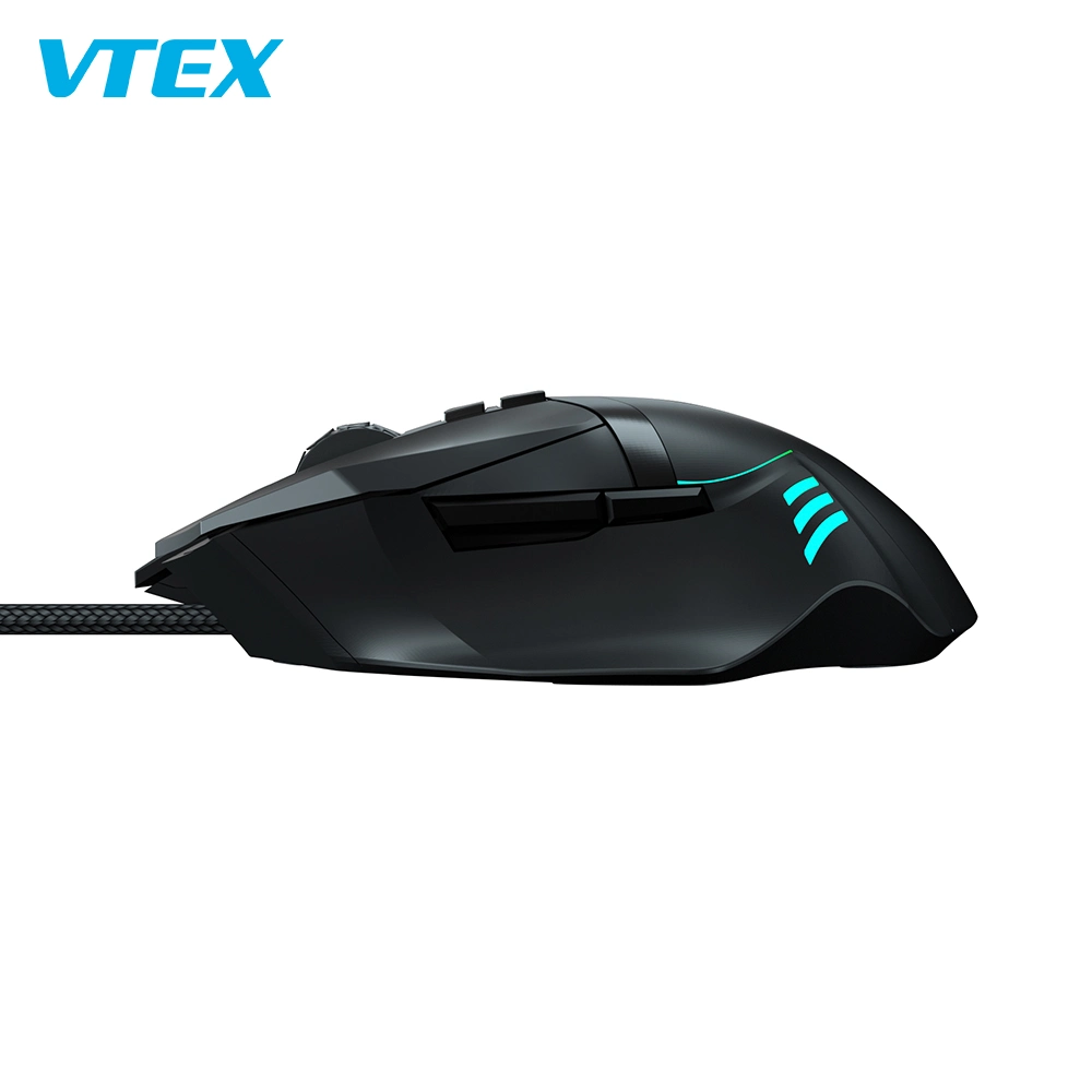 Professional competitivo do Rato ergonómico mecânica óptica RGB 6 velocidade comutável 8D para jogos com fio Mouse