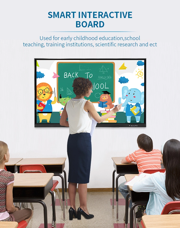 Guangzhou Manufacturer Education School Classroom Clear Touch Smart board 65 75 86 Inch All in One Interactive Flat Panel