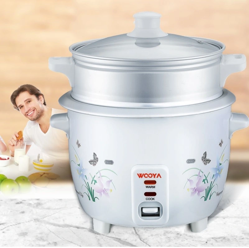 3 Cups Mini Home Rice Cooker with Easy to View Glass Lid and Steamer