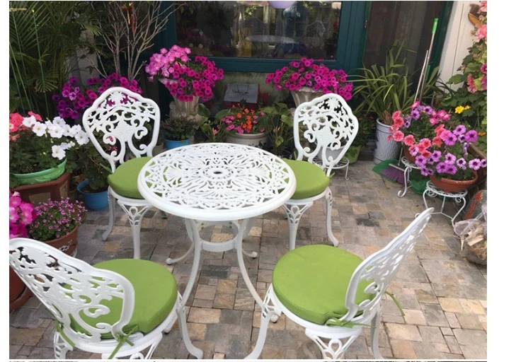 Table de jardin extérieure en aluminium Table de salle à manger de patio extérieure Mobilier