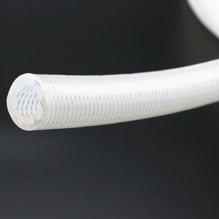 Water Pipe Platinum Cured Transparent Braided Reinforced Rubber Silicone Tube Hose