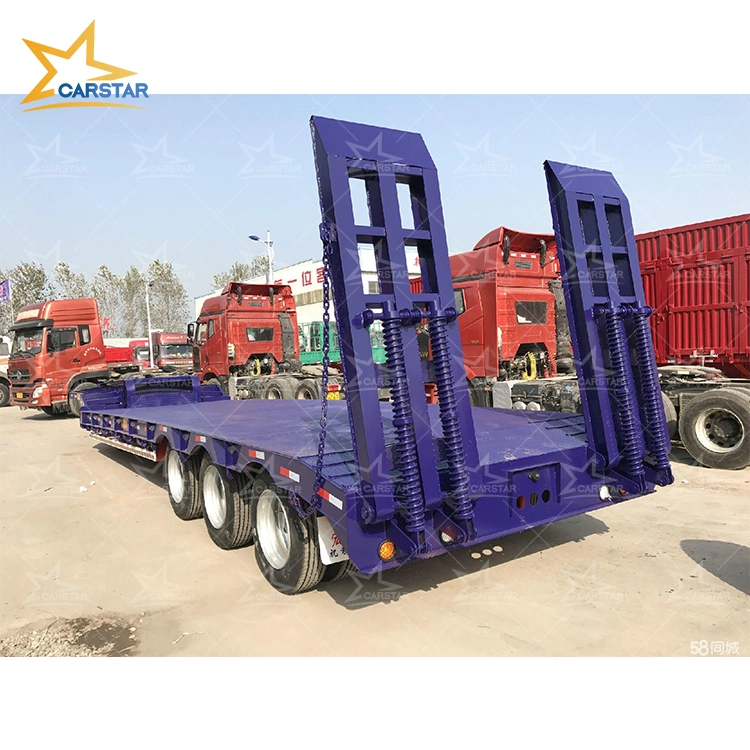 الحفار ذو العجلات 3/4/5 Axle 50 60 80 طنًا متريًا للخدمة الشاقة شاحنة Trailer منخفضة التحميل / Lowboy / 4 محاور مقطورة منخفضة السرير