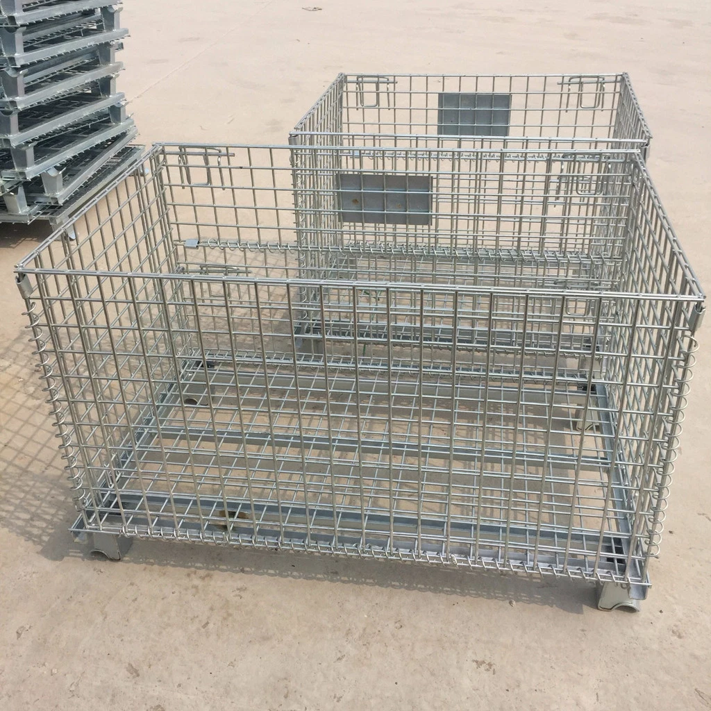 Foldable Galvanized Wire Mesh Container