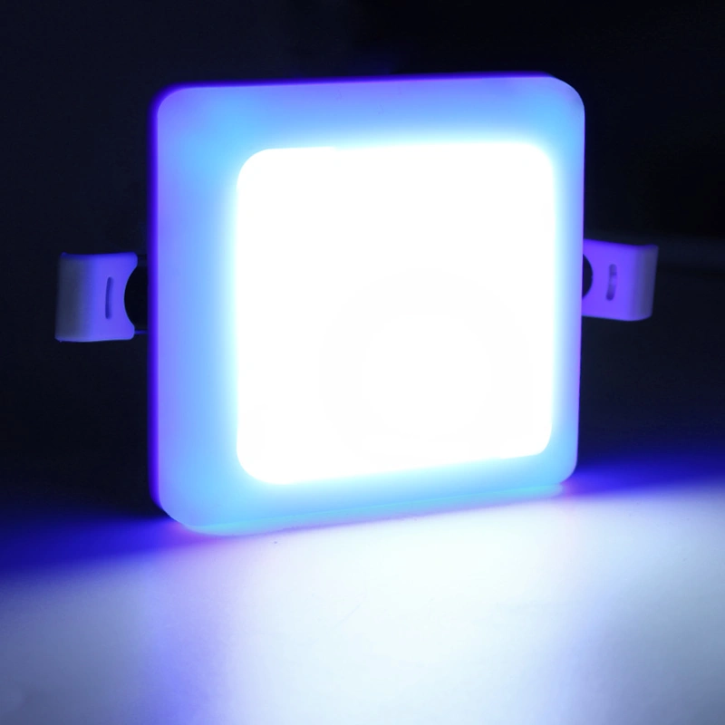 Commerce de gros Double Multi color Blanc froid pur à chaud 9 W Plafonnier LED carrés Frameless Lampe du panneau