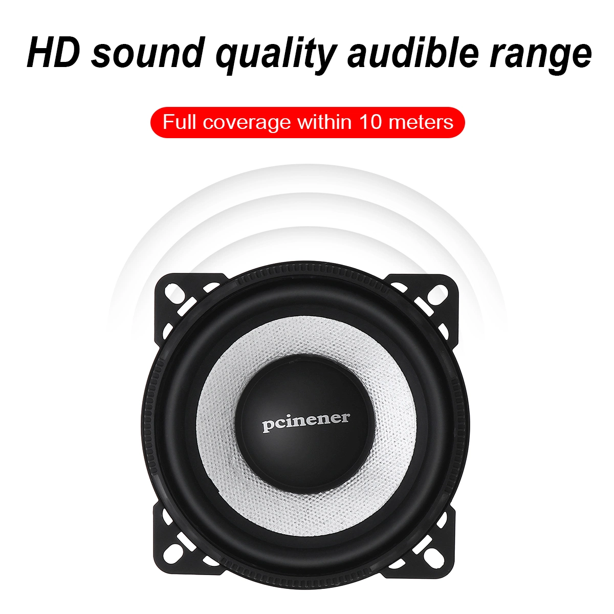 Car Component Speaker System 4 Inch 10cm 120W Vehicle Door Auto Audio Stereo Speakers Set HiFi with Tweeter Crossover