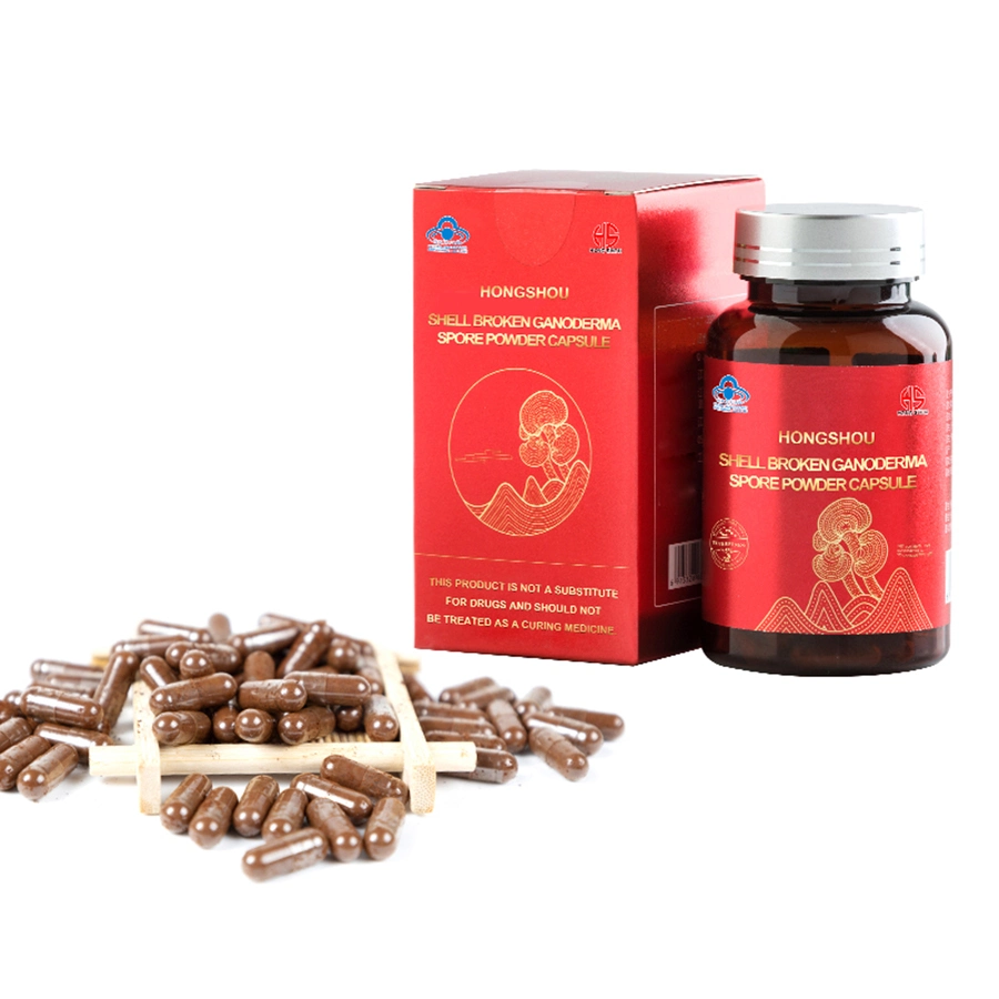 Produto saudável Lingzhi esporos Reishi Mushroom cápsulas em pó