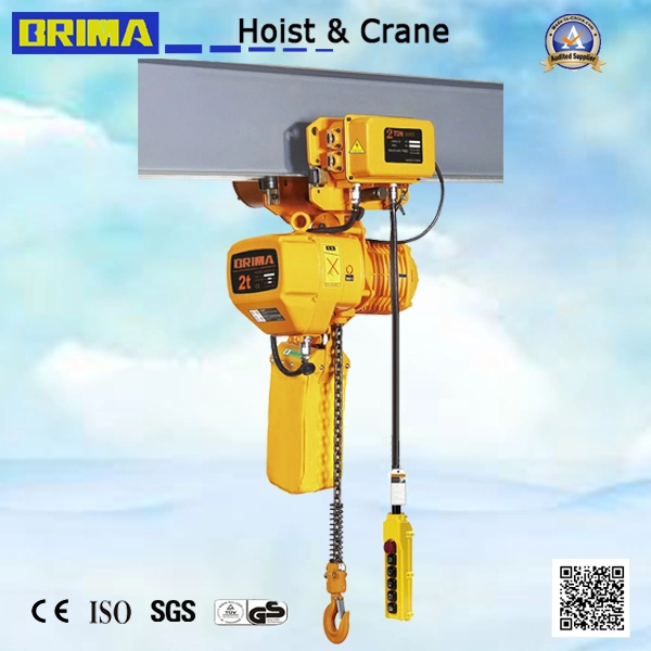 5t 2 Falls Double Speed Electric Chain Hoist with Hook Overhead Crane