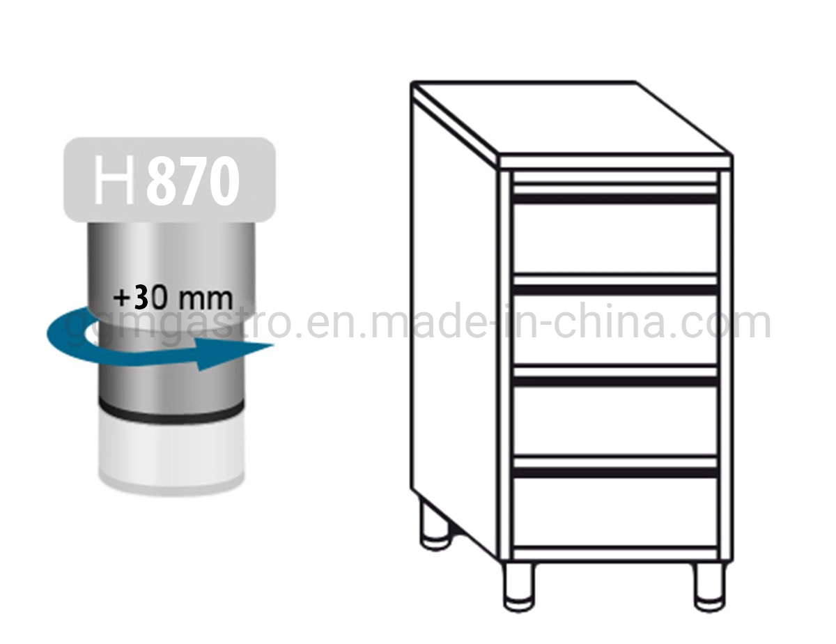 Armoire à tiroirs pour meubles de cuisine commerciale OEM avec 4 tiroirs