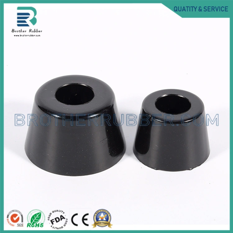 Customized Round Cone Shape Molded Rubber Feet with Steel Washer Built-in