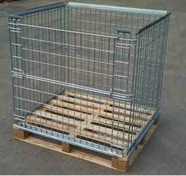 Heavy Duty de malla de alambre de acero galvanizado de jaula de revestimientos para el almacenamiento Puerta Palete