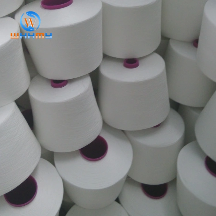 100% Spun Polyester Yarn Raw White 45s/2 Textile Producer Sewing Thread Paper/Non-Dyedable Tube Made From China Sinopec Yizheng Staple Fiber 1.2D*38mm
