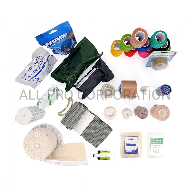 Medical Algodón Nonwoven PBT Triangular Pop de fundición de ortopedia del Deporte Militar Tubular elástica cohesiva de emergencia de Trauma adhesivo frío los primeros auxilios de papel crepé vendas