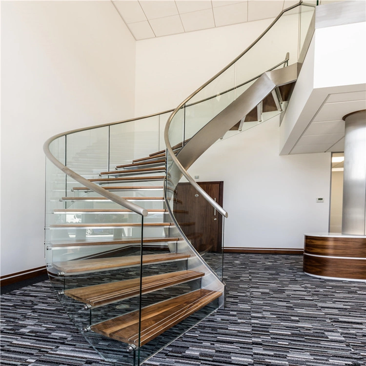 Maison contemporaine en marbre blanc de l'intérieur de l'acier escaliers ronde personnalisée