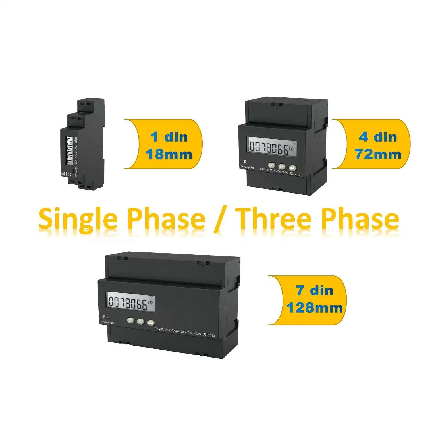 Consommation d'énergie Compteur triphasé Volt Ampère Watt