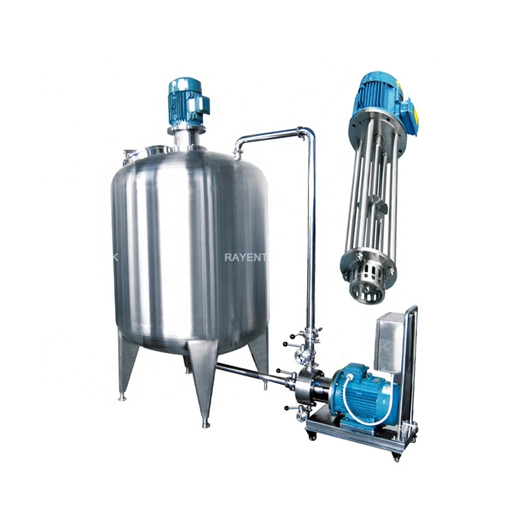 Aço inoxidável Emulsify em linha do tanque de cisalhamento elevadas homogeneizador de mistura para depósito de mistura lado Sanitizer álcool em gel
