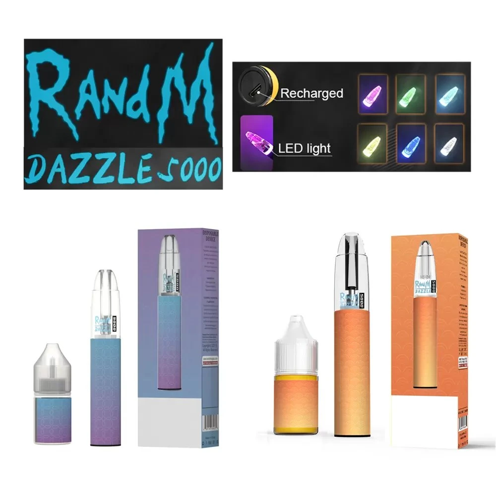 Randm Dazzle 5000 Vape Pen Disposable/Chargeable 5% E Cigarettes Vape Rechargeable Battery