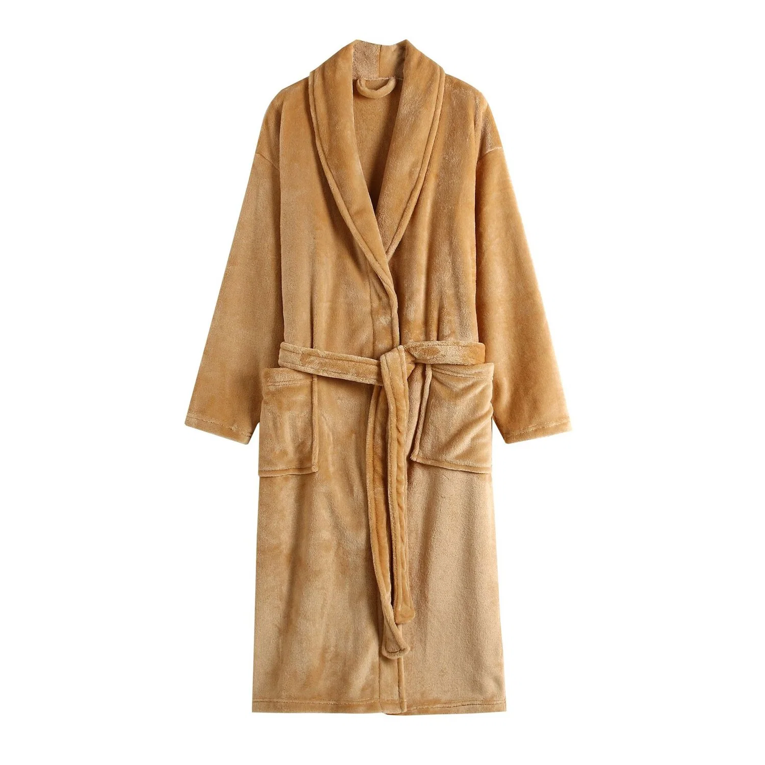 Robe d'hiver polaire en peluche de flanelle chaud cheveux longs Shaggy SPA Robe de peignoirs de bain