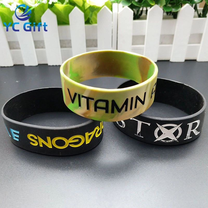 Customized Wrist Band Supplies Colorful Any Logo Silicone Wristband/Bracelets for Promotion Gift