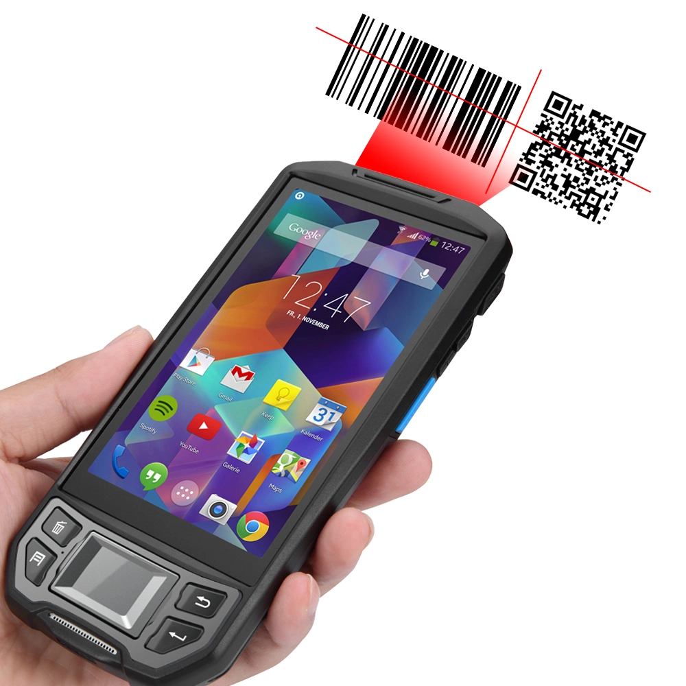 Teléfono inteligente lector RFID Handheld PDA con Bluetooth cámara WiFi de huellas digitales