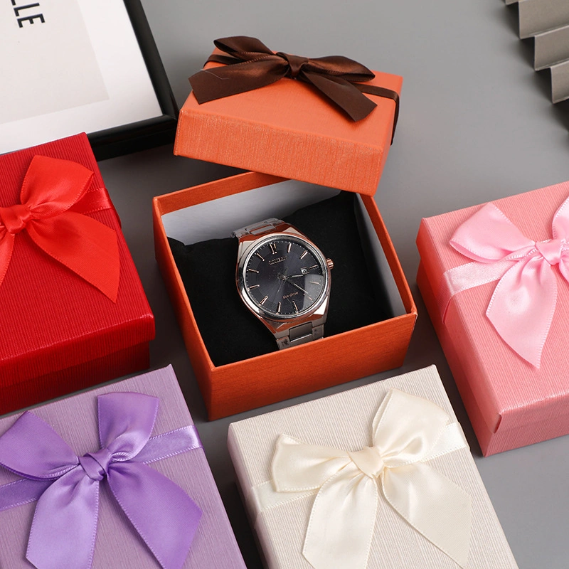 New Bow Jewelry Box Valentine's Day Gift Packaging Box Watch Jewelry Storage Box Square Gift Box